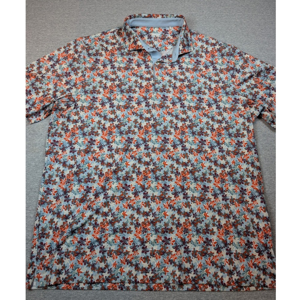 Puma MATTR Lillie Golf Polo Men's XL Silver Sky Red Floral 626986-02 - Picture 2 of 10